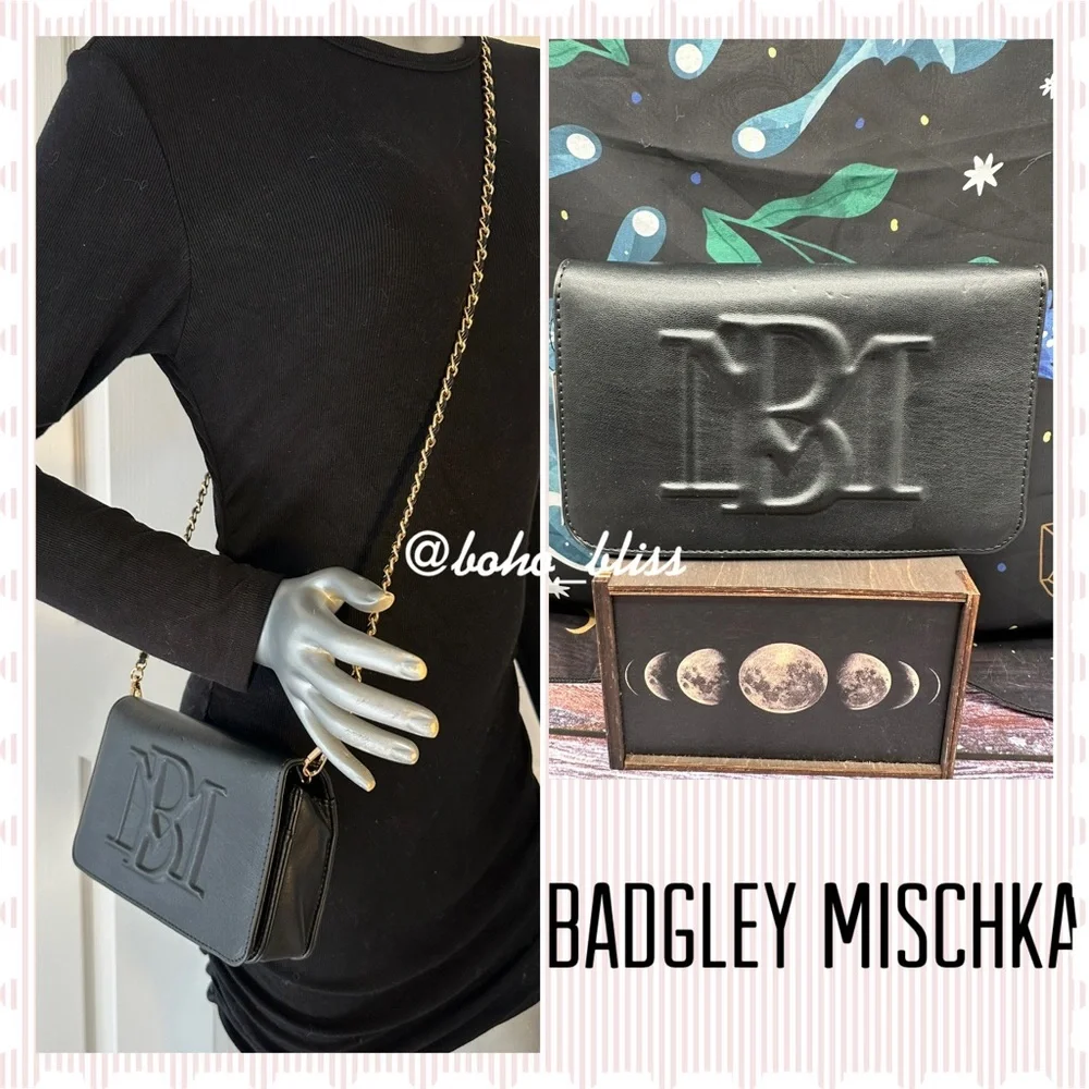 BADGLEY MISCHKA | Debossed Logo Clutch with Removable Crossbody Strap NWT